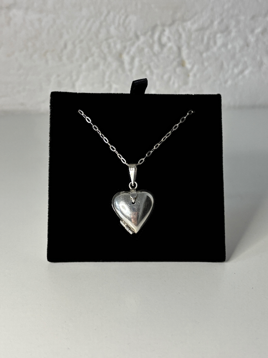 Sterling Silver Latch Heart Locket Necklace