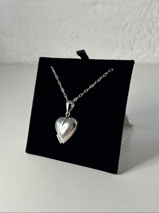 Sterling Silver Latch Heart Locket Necklace