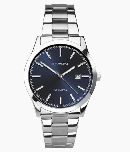 Sekonda Taylor Men's Watch with a Silver Case & Stainless Steel Bracelet with Blue Dial 1943