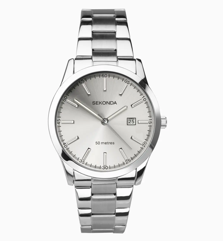 Sekonda Taylor Men's Watch with a Silver Case & Stainless Steel Bracelet with Silver White Dial 1945