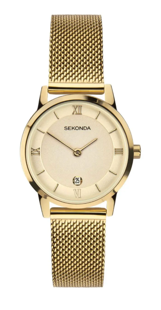 Sekonda Quartz Gold Dial Gold Bracelet Ladies Watch 2103