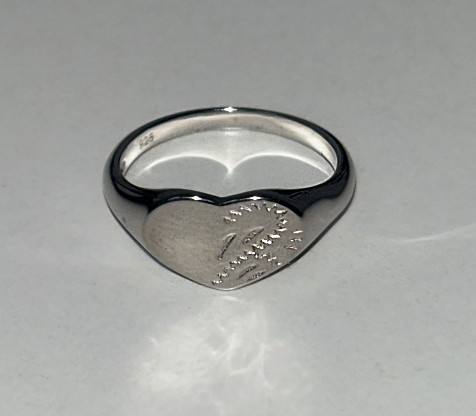 Sterling Silver Baby Girl Heart Shaped Signet Ring