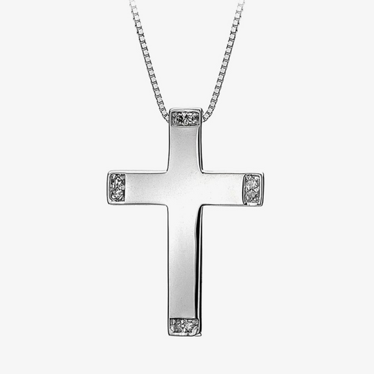 Hot Diamonds Hope Silver Cross Diamond Pendant Necklace DP105