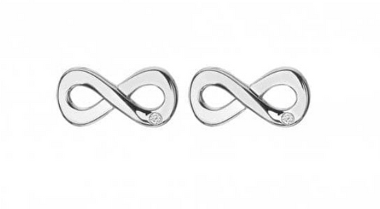 Hot Diamonds Sterling Silver Infinity Diamond Set Stud Earrings DE710