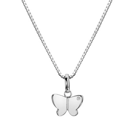 Hot Diamonds Sterling Silver Butterfly Pendant Necklace DP911