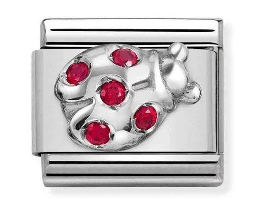 Nomination Classic Silvershine Ladybug with Red CZ Charm 33030436