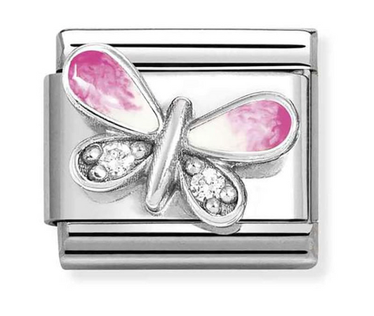 Nomination Classic Silver Pink Butterfly Charm 33032109