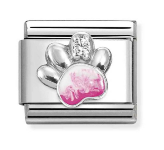 Nomination Classic Silver Pink Paw Print Charm 33032113