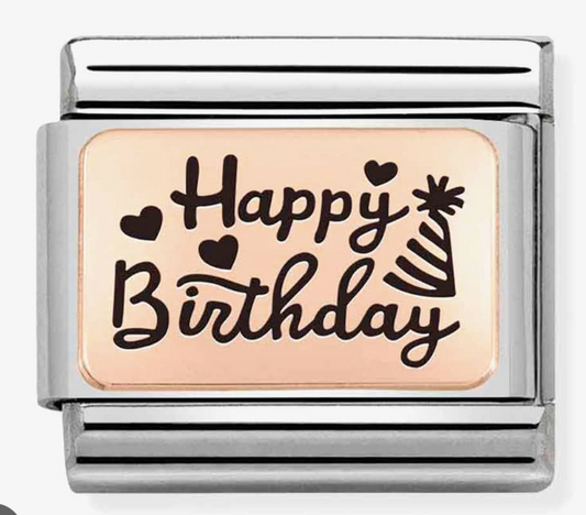 Nomination Composable Classic Plates Happy Birthday Charm 43011111