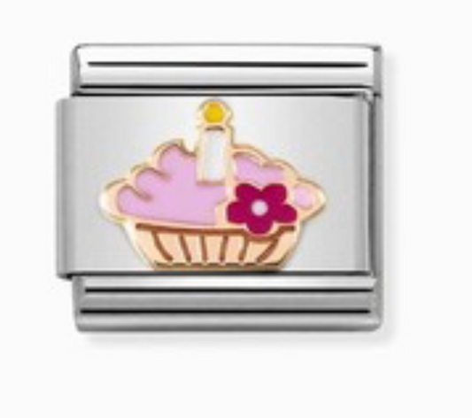 Nomination Rose Gold Pink Cake with Candle Composable Charm 43020208