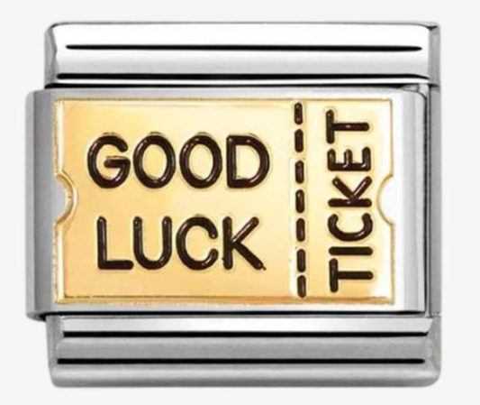 Nomination Classic  Gold Good Luck Fortune Card Charm 03028472