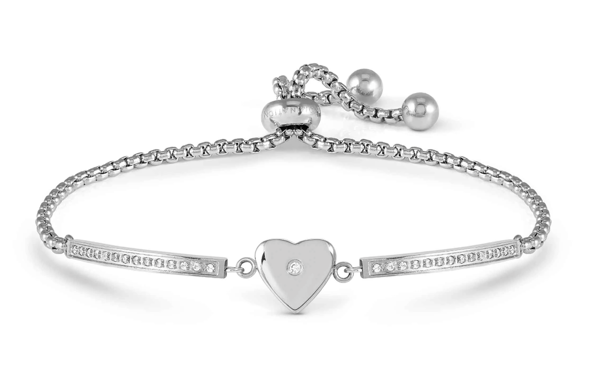 Milleluci Silver Heart with CZ Bracelet