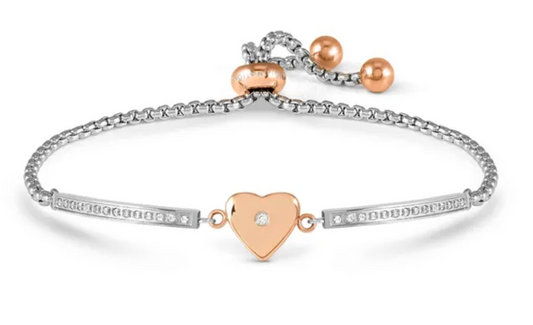 Milleluci Rose Gold Heart with CZ Bracelet