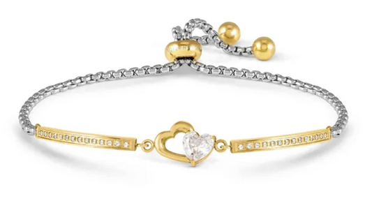 Nomination Gold Milleluci Double Heart Bracelet Refined Edition