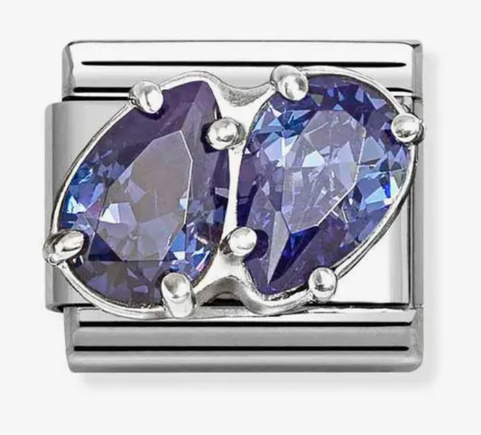 Nomination Classic Silver & Dark Blue Zirconia Double Drop Charm 33032913