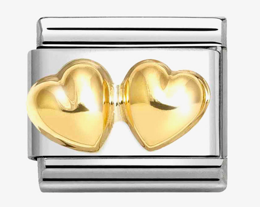 Nomination Classic Composable Gold Raised Double Hearts Charm 03011623 (Copy)