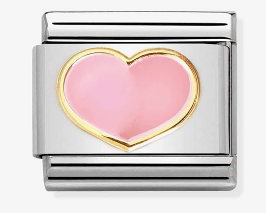 Nomination Classic Composable Gold Pink Enamel Heart Charm 03028321