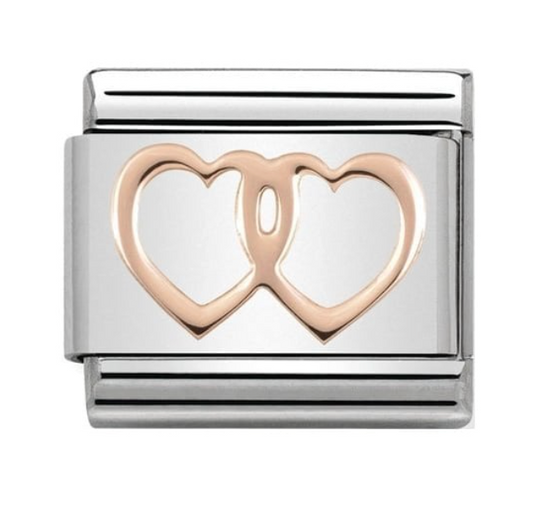 Nomination Composable Classic Double Heart Rose Gold 43010408
