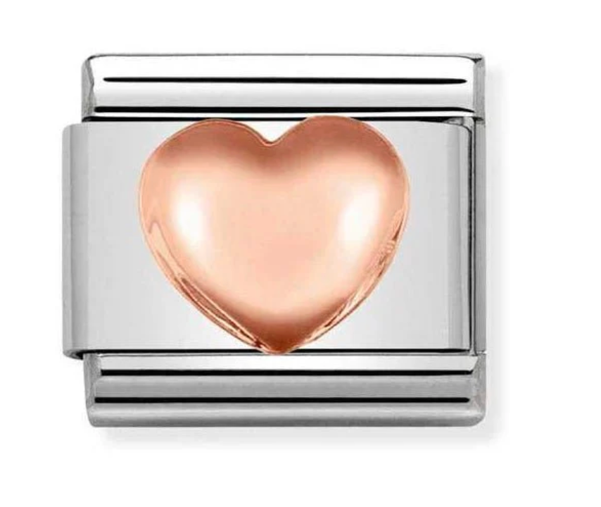 Nomination Classic Rose Gold Raised Heart Charm 43010422