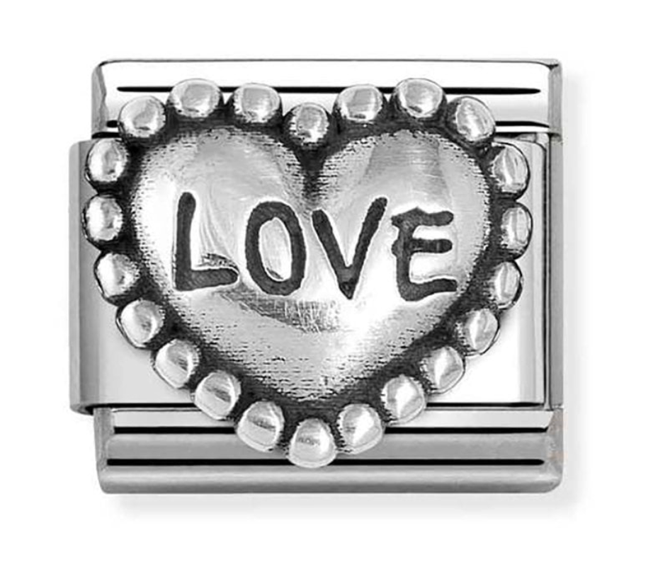 Nomination Classic Silvershine Love Dotted Heart Charm 33010188