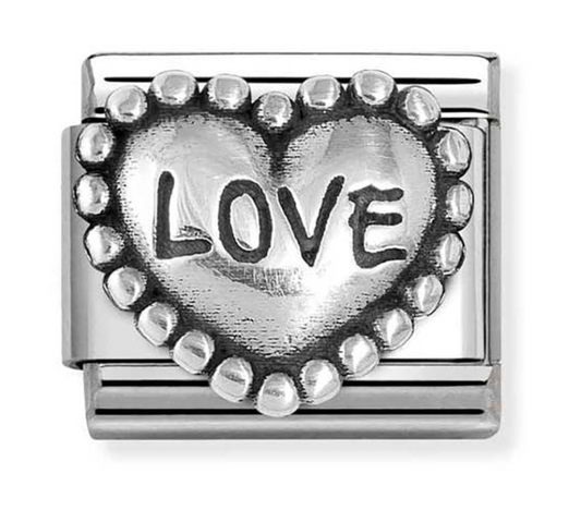 Nomination Classic Silvershine Love Dotted Heart Charm 33010188