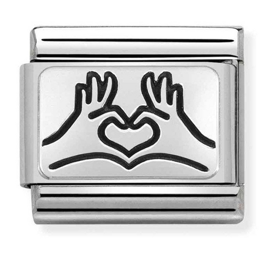 Nomination Classic Silvershine Heart Hands Charm 33010958