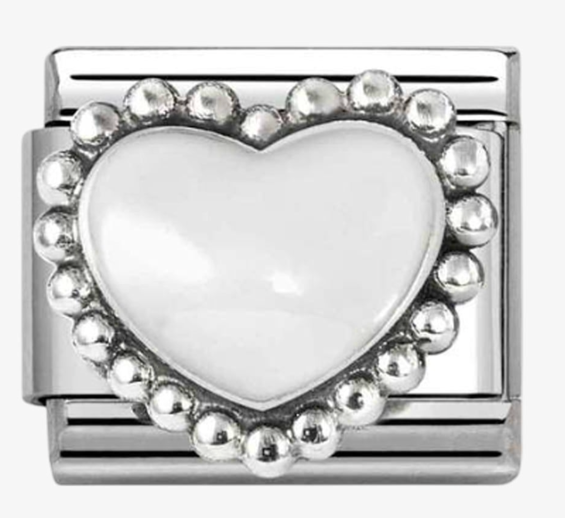 Nomination Stainless Steel & Silver White Dotted Heart Charm 33020436