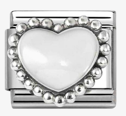 Nomination Stainless Steel & Silver White Dotted Heart Charm 33020436
