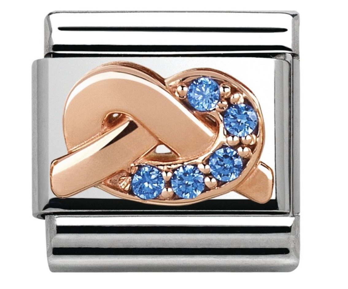 Nomination Blue CZ Mother & Son Knot Charm 43030210