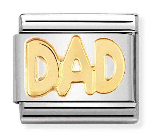 Nomination Classic Gold 'DAD' Charm 03010711