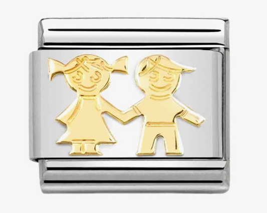 Nomination Classic Yellow Gold Brother & Sister Charm 03016269