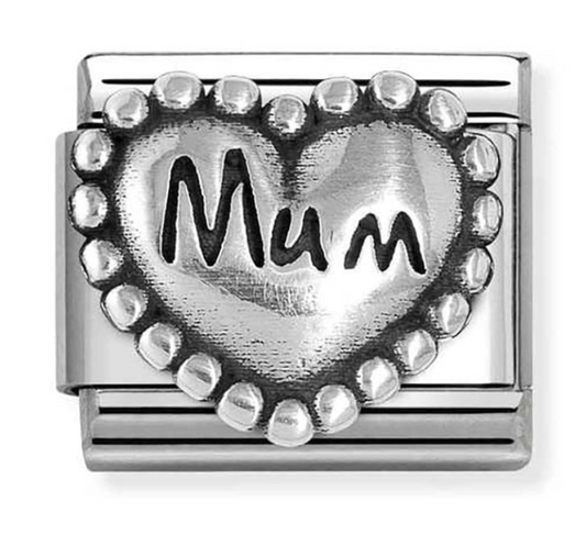 Nomination Classic Silvershine Beaded Mum Heart Charm 33010180