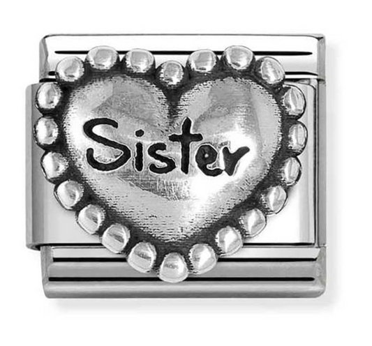 Nomination Classic Silvershine Beaded Sister Heart Charm 33010181