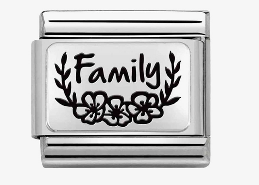 Nomination Classic Composable Plates Family with Flowers Charm 33011133