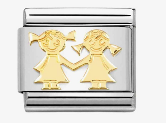Nomination Classic Composable Yellow Gold Double Sisters Charm 03016267