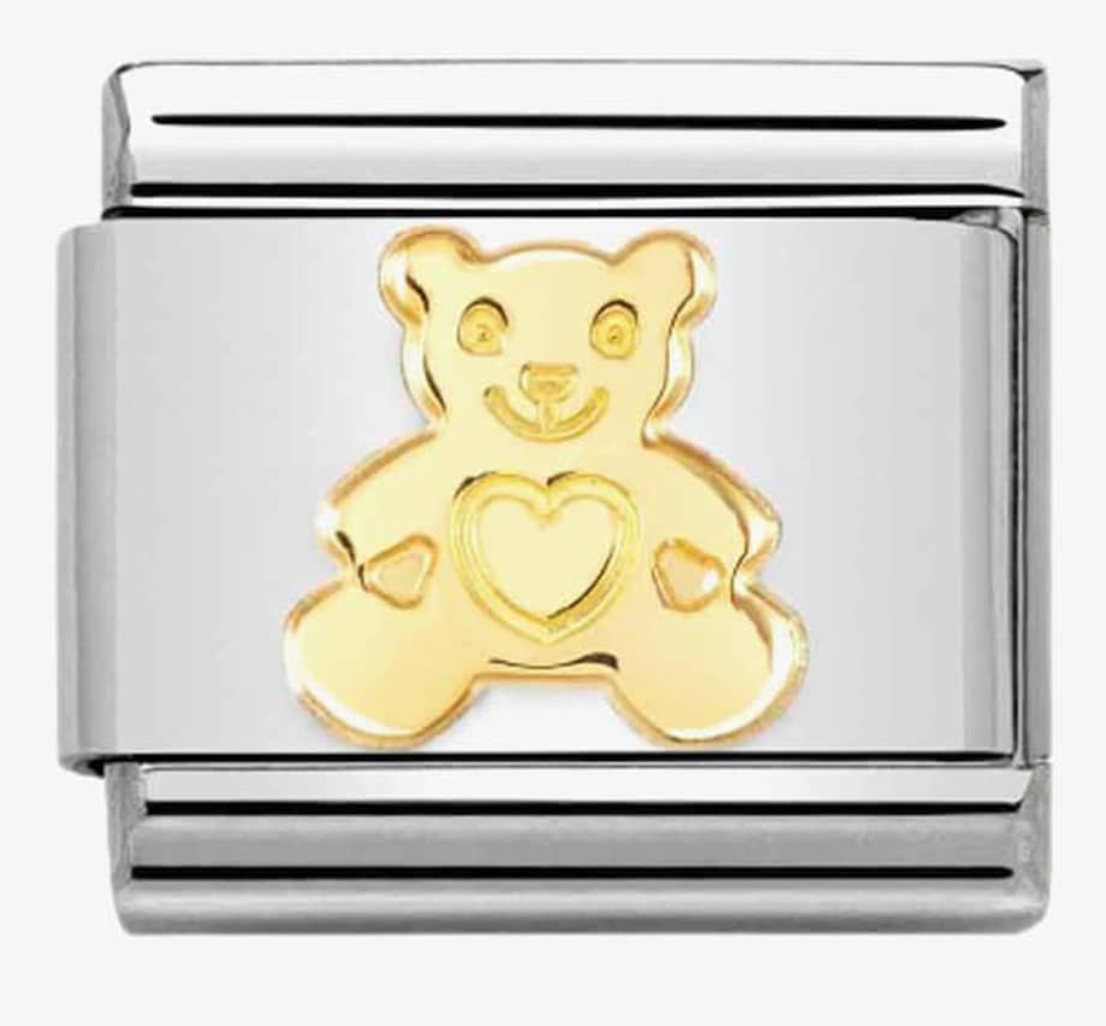 Nomination Classic Composable Yellow Gold Bear Heart Tummy Charm 03016271
