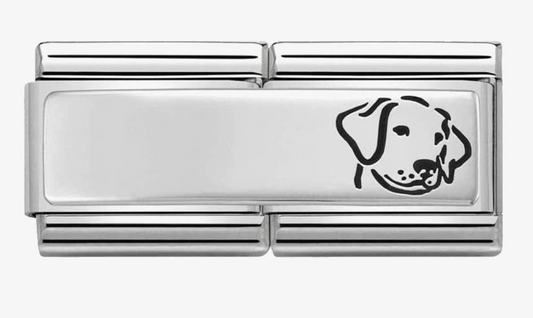 Nomination Classic Silvershine Stainless Steel Engraved Dog Double Charm 33071016
