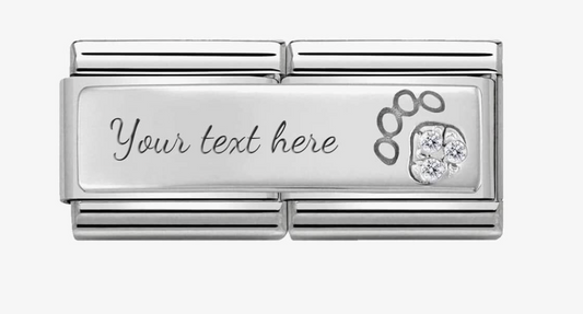 Nomination Classic Silvershine CZ Paw Print Double Charm 33073113