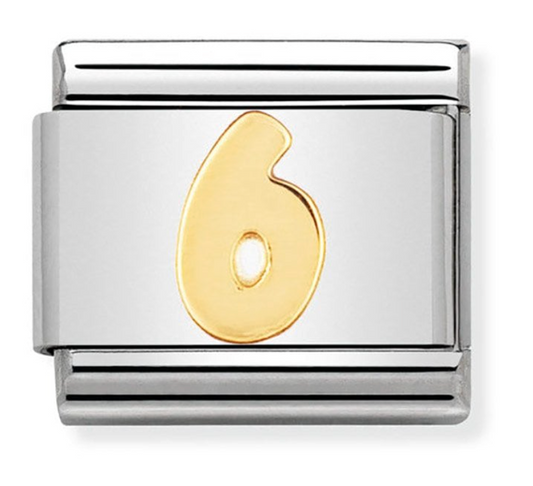 Nomination Classic Gold Number '6' Charm 03010206