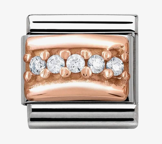 Nomination Classic Rose Gold White Cubic Zirconia Charm 43030401
