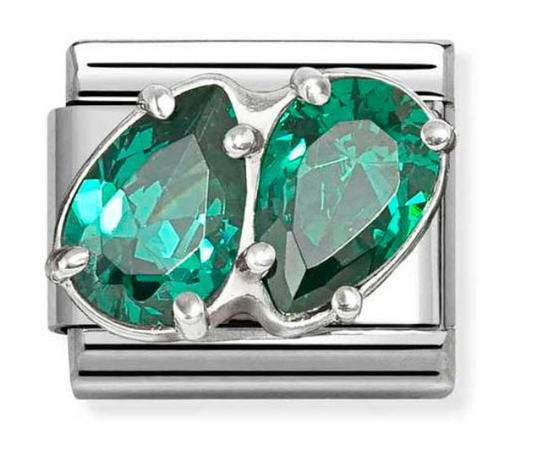Nomination Classic Silvershine Green Double Drops Charm 33032912