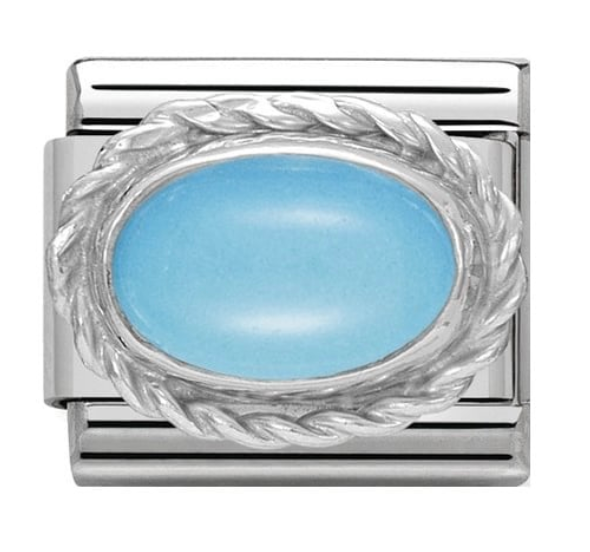 Nomination Classic Silver Turquoise  Stone Charm Link 33050306
