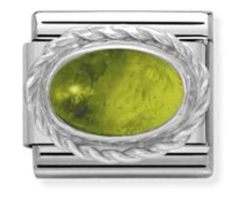 Nomination Classic Silver Peridot Stone Charm Link 33050405