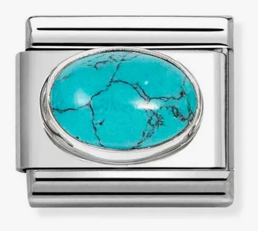 Nomination Classic Silver Oval Turquoise Charm 33051049