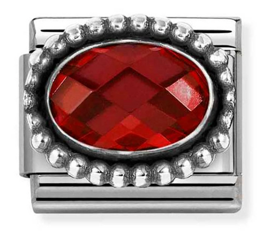 Nomination Classic Red CZ Oval Beaded Charm 330607005
