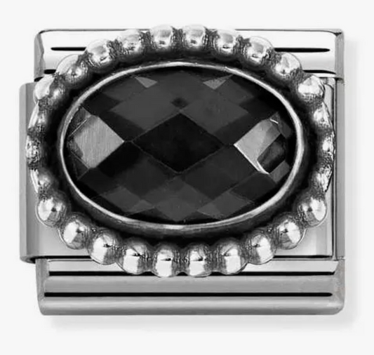 Nomination Classic Black CZ Oval Beaded Charm 330607011