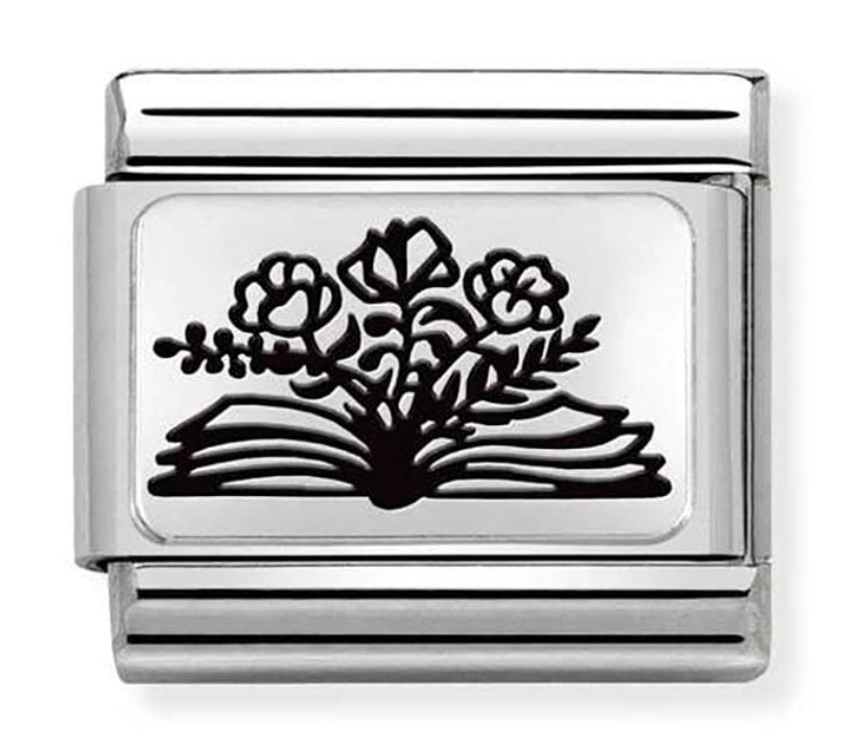 Nomination Classic Silvershine Book With Flowers Charm 33011127