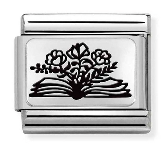 Nomination Classic Silvershine Book With Flowers Charm 33011127