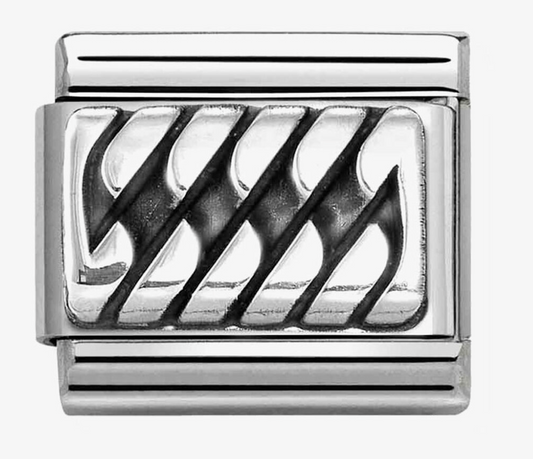 Nomination Classic Plates Oxidised Silver Braid Charm 33010259
