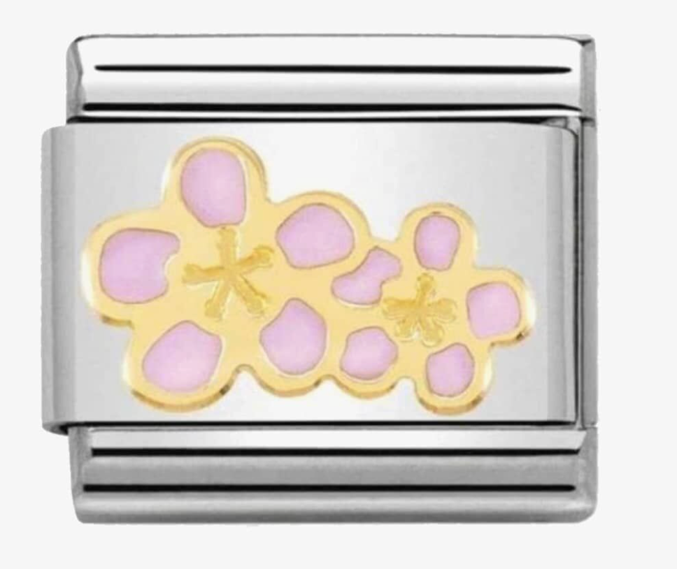 Nomination Classic Gold Nature Peach Blossoms Charm 03027816